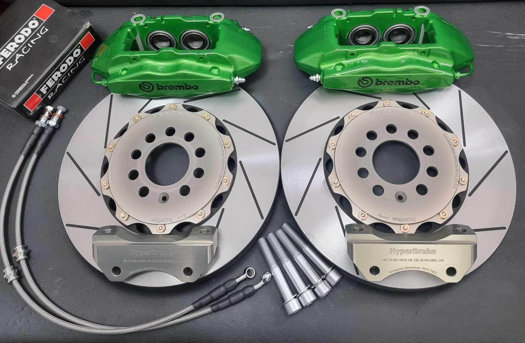 HyperBrake Motorsport Front 4pot Big Brake Kit without calipers for Audi TT QUATTRO MK1 (8N) for Brembo calipers from Alfa Romeo 159 TBi/Renault Megane RS and 2-Piece Full Floating Brake Rotors 330x28mm - Image 6